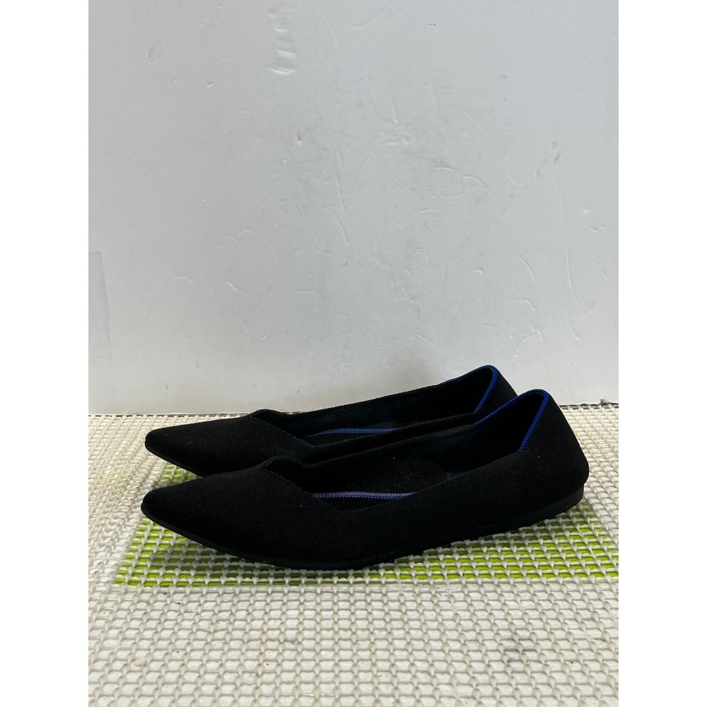 Rothy's Pointed-Toe Knit Casual Ballet Flats Women's Size 9 Black Textured Knit